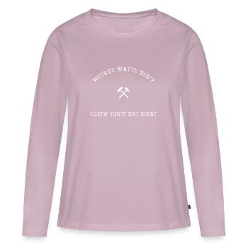 Weisse watte bis'? - Frauen Premium Bio Langarmshirt - Altrosa - Vorne - Julia (174cm)