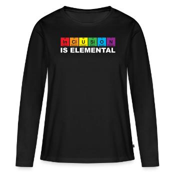 Elementary inclusion - Women's Premium Organic Long Sleeve Shirt - black - Front - Julia (174cm)