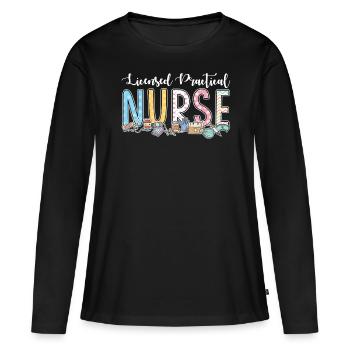 Licensed Practical Nurse - Women's Premium Organic Long Sleeve Shirt - black - Front - Julia (174cm)