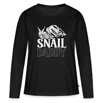 Propriétaire d’escargot - Snail Daddy - T-shirt manches longues Premium bio Femme - noir - Devant - Julia (174cm)
