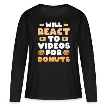 Reaction Streamer Video Reaktion Content Creator - Women's Premium Organic Long Sleeve Shirt - black - Front - Julia (174cm)