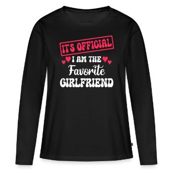 I Am The Favorite Girlfriend Bachelorette Party & Wedding - Women's Premium Organic Long Sleeve Shirt - black - Front - Julia (174cm)