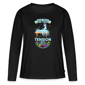 la tension en poussière de fée - Massage - T-shirt manches longues Premium bio Femme - noir - Devant - Julia (174cm)