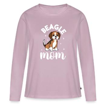 Maman Beagle - Beagle - T-shirt manches longues Premium bio Femme - rose poudré - Devant - Julia (174cm)