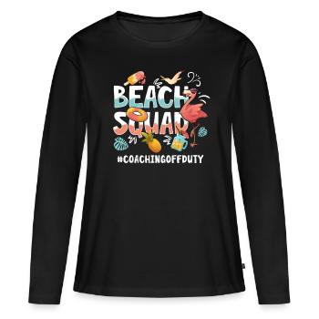 Coaching Vacances Groupe Plage - T-shirt manches longues Premium bio Femme - noir - Devant - Julia (174cm)