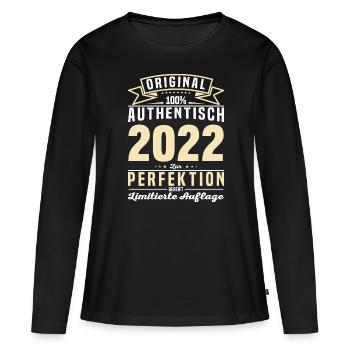 Geschenkideen: Authentisch und Zeitlos 2022 - Frauen Premium Bio Langarmshirt - Schwarz - Vorne - Julia (174cm)