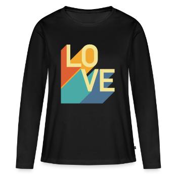 AMOUR - Rétro - T-shirt manches longues Premium bio Femme - noir - Devant - Julia (174cm)