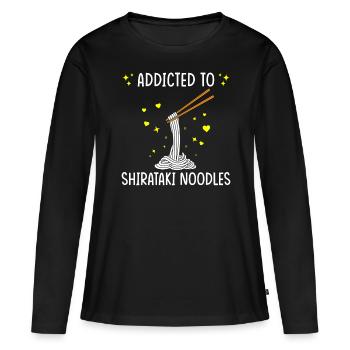 Shiritaki Nudeln - Frauen Premium Bio Langarmshirt - Schwarz - Vorne - Julia (174cm)