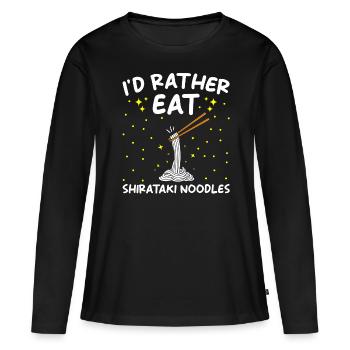 Shiritaki Nudeln - Frauen Premium Bio Langarmshirt - Schwarz - Vorne - Julia (174cm)