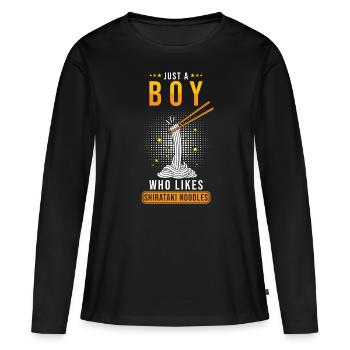 Shiritaki Nudeln - Frauen Premium Bio Langarmshirt - Schwarz - Vorne - Julia (174cm)