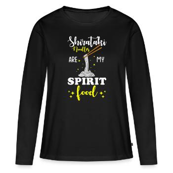 Shiritaki Nudeln - Frauen Premium Bio Langarmshirt - Schwarz - Vorne - Julia (174cm)