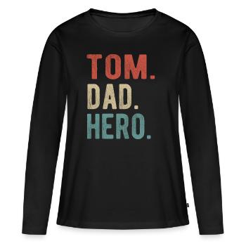 Tom Papa Héros - T-shirt manches longues Premium bio Femme - noir - Devant - Julia (174cm)