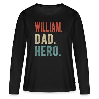 William papa héros - T-shirt manches longues Premium bio Femme - noir - Devant - Julia (174cm)