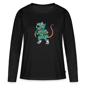 Jeu de rôle Personnage - Voleur - Voleur - Rat - T-shirt manches longues Premium bio Femme - noir - Devant - Julia (174cm)