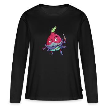 Personnage RPG - Voleur - Voleur - Oignon - T-shirt manches longues Premium bio Femme - noir - Devant - Julia (174cm)