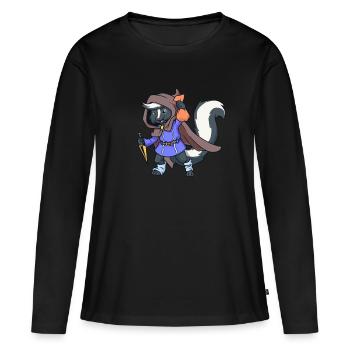 Rollenspiel-Charakter - Dieb - Schurke - Stinktier - Frauen Premium Bio Langarmshirt - Schwarz - Vorne - Julia (174cm)