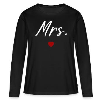 Mrs - T-shirt manches longues Premium bio Femme - noir - Devant - Julia (174cm)