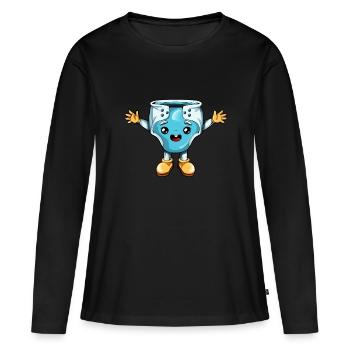 Cartoon Kawaii Windel - Frauen Premium Bio Langarmshirt - Schwarz - Vorne - Julia (174cm)