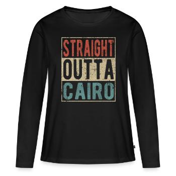 Tout droit sorti du Caire - T-shirt manches longues Premium bio Femme - noir - Devant - Julia (174cm)