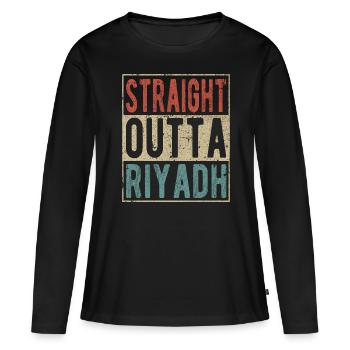 Tout droit sorti de Riyad - T-shirt manches longues Premium bio Femme - noir - Devant - Julia (174cm)