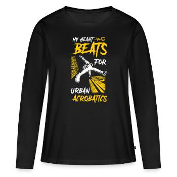 Urban Parkour Athlète Freerunning - T-shirt manches longues Premium bio Femme - noir - Devant - Julia (174cm)
