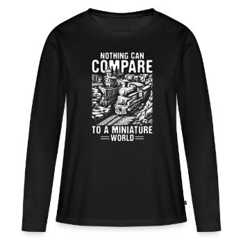 Chemin de fer miniature Train Passionné de chemin de fer - T-shirt manches longues Premium bio Femme - noir - Devant - Julia (174cm)