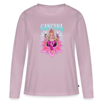 Dieu hindou - Ganesha - T-shirt manches longues Premium bio Femme - rose poudré - Devant - Julia (174cm)