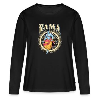 Dieu hindou - Rama - T-shirt manches longues Premium bio Femme - noir - Devant - Julia (174cm)