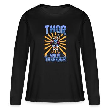 Dieu Viking du Tonnerre Thor - T-shirt manches longues Premium bio Femme - noir - Devant - Julia (174cm)