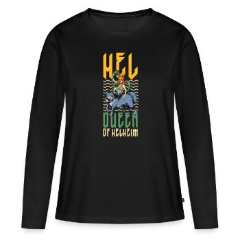 Souverain des Enfers - Déesse Viking Hel - T-shirt manches longues Premium bio Femme - noir - Devant - Julia (174cm)