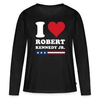 I Herz Robert Kennedy JR - Frauen Premium Bio Langarmshirt - Schwarz - Vorne - Julia (174cm)