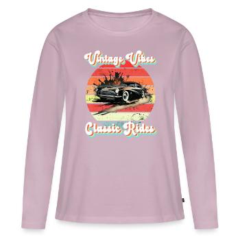 Vintage Vibes, Classic Rides - Women's Premium Organic Long Sleeve Shirt - dusky pink - Front - Julia (174cm)