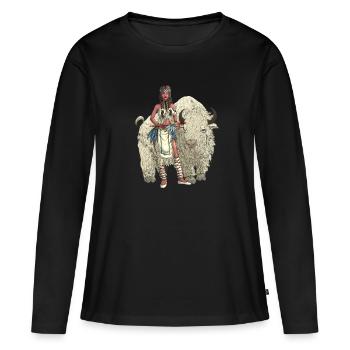 Femme buffle blanc - T-shirt manches longues Premium bio Femme - noir - Devant - Julia (174cm)