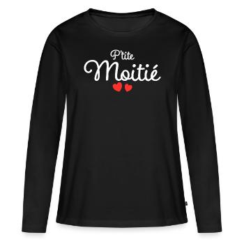 Petite Moitié Humour Surnom Affectueux Femme - T-shirt manches longues Premium bio Femme - noir - Devant - Julia (174cm)