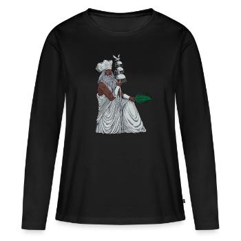 Gott der Yoruba Religion - Obatala - Frauen Premium Bio Langarmshirt - Schwarz - Vorne - Julia (174cm)
