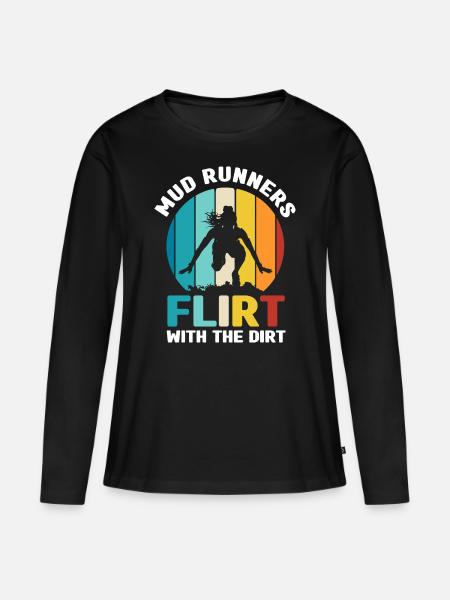 Mud Run Geschenke | Schlammlauf Team Läufer Sport - Frauen Premium Bio Langarmshirt - Schwarz