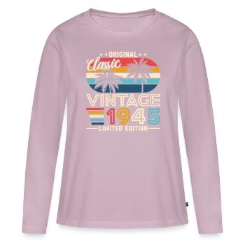 79 Jahre Geburtstag Retro 1945 - Frauen Premium Bio Langarmshirt - Altrosa - Vorne - Julia (174cm)