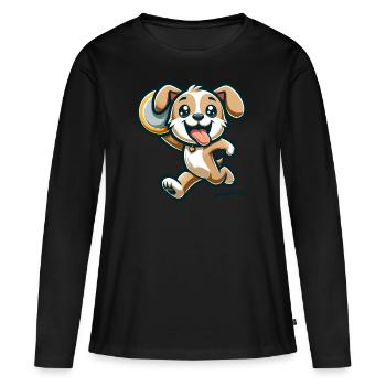 Agilité canine - T-shirt manches longues Premium bio Femme - noir - Devant - Julia (174cm)