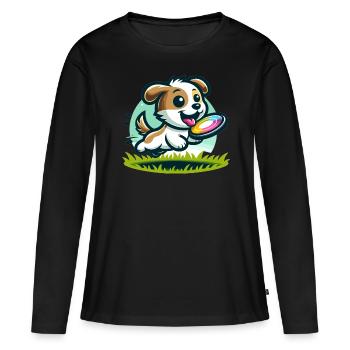Agilité canine - T-shirt manches longues Premium bio Femme - noir - Devant - Julia (174cm)
