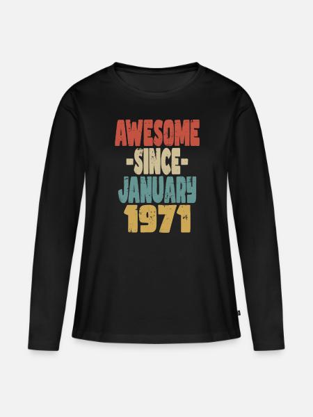 Fantastischer Januar 1971 - Frauen Premium Bio Langarmshirt - Schwarz