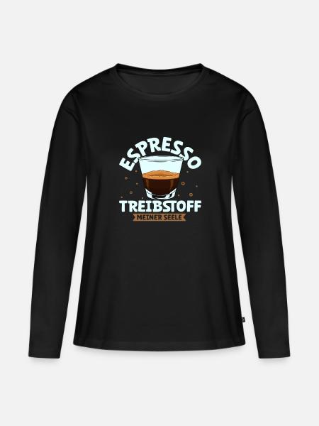 Mein Treibstoff ist Espresso - Frauen Premium Bio Langarmshirt - Schwarz