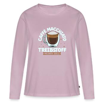 Mein Treibstoff ist Caffè macchiato - Frauen Premium Bio Langarmshirt - Altrosa - Vorne - Julia (174cm)