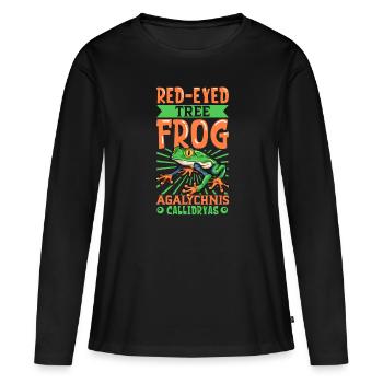 Rotaugenlaubfrosch - Frauen Premium Bio Langarmshirt - Schwarz - Vorne - Julia (174cm)