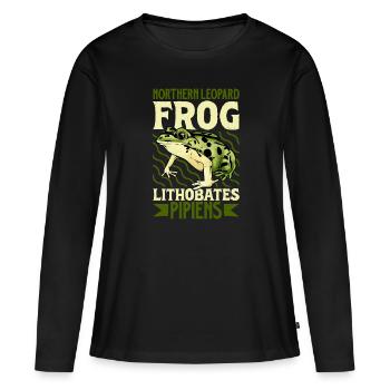Leopardfrosch - Frauen Premium Bio Langarmshirt - Schwarz - Vorne - Julia (174cm)