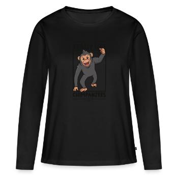 I love chimpanzees - chimpanzee - Women's Premium Organic Long Sleeve Shirt - black - Front - Julia (174cm)