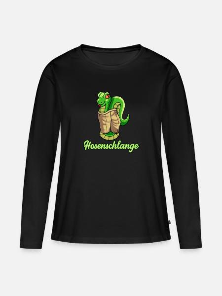 Hosenschlange - Frauen Premium Bio Langarmshirt - Schwarz