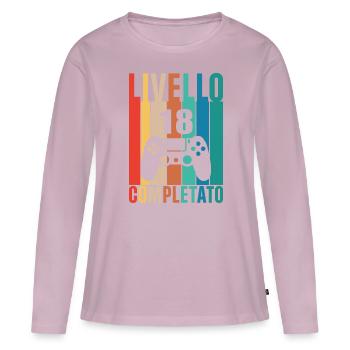 Level 18 – Abgeschlossenes Gamer-Geburtstags-Design - Frauen Premium Bio Langarmshirt - Altrosa - Vorne - Julia (174cm)