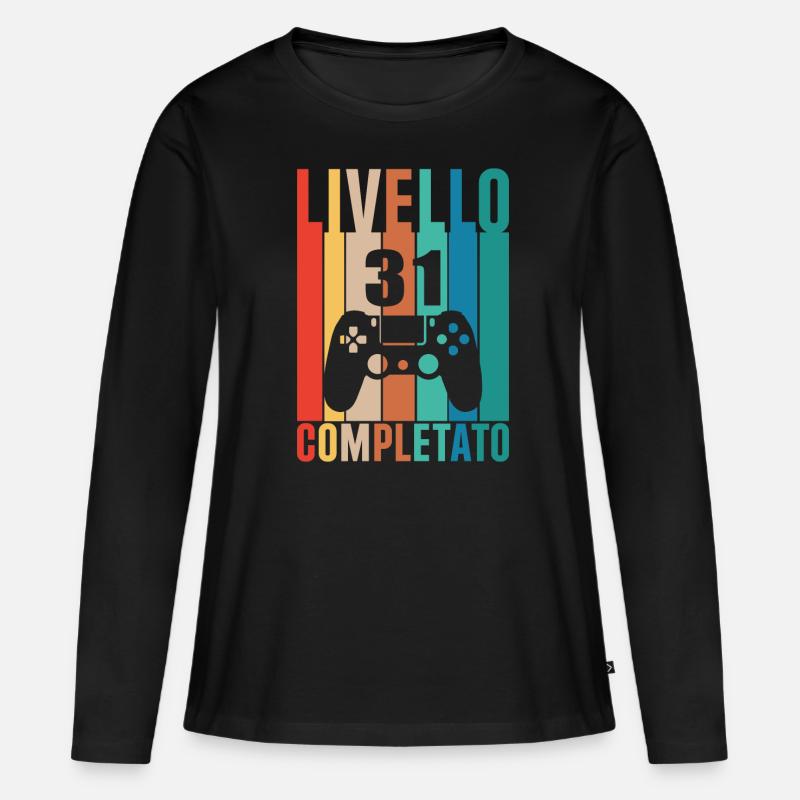 Stufe 31 - Frauen Premium Bio Langarmshirt - Schwarz