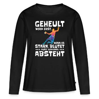 Blutiger Handballtanz - Frauen Premium Bio Langarmshirt - Schwarz - Vorne - Julia (174cm)