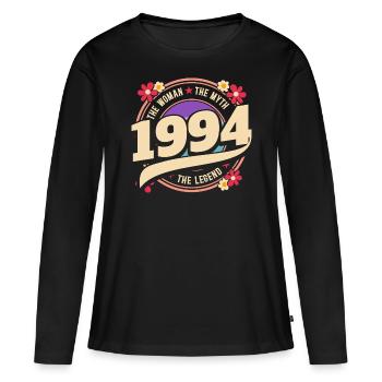 Year 1994 The Legend 30 Years Anniversary - Women's Premium Organic Long Sleeve Shirt - black - Front - Julia (174cm)